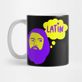 Latin Teacher Artsy Drawing - Lingua Latina Mug